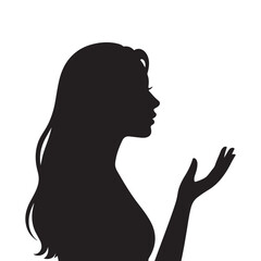 Woman Silhouette with Open Hand