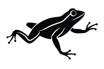 leaping frog silhouette vector illustration on black colour and white background