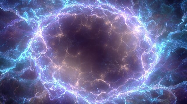 A glowing orb of energy with dynamic lightning-like patterns radiating outward. It floats in a dark expanse