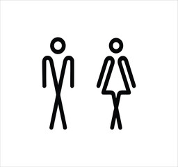 Toilet and Restroom set of web icons in line style. WC signs including man, woman, shower, baby care, handicap symbol, no smoking, no trash. Editable stroke. Vector illustration