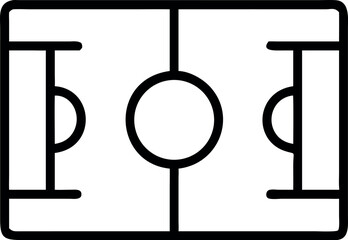 Outline pictogram of soccer ground in simple style.