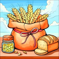 Golden Wheat Harvest for Fresh Baked Bread