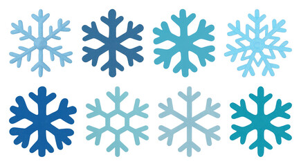 PNG Colorful snowflake vector collection, element set on transparent background
