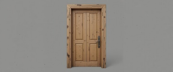 Weathered Oak Entrance  A light oak door with rustic texture, presented separately. A unique touch to your design.