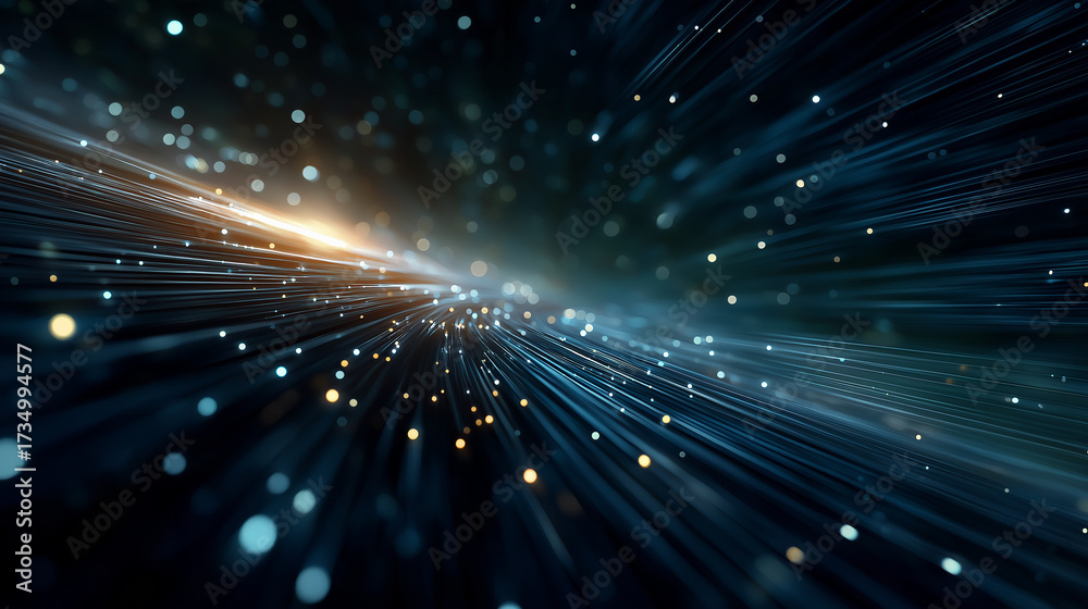 Wall mural digital connection and light trail: this captivating image showcases an abstract visualization of in