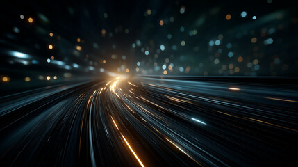Highway of Light: A mesmerizing shot capturing a highway at night, streaked with glowing light trails. Reflecting the city's energy and the passage of time. 