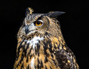 Fototapeta premium Close-up of an owl's head and shoulders