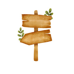 Watercolor Wooden Board Illustration