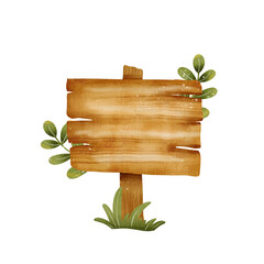 Watercolor Wooden Board Illustration