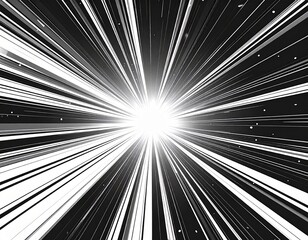 Obraz premium Abstract manga background design featuring concentric radial lines with dynamic speed and motion effects