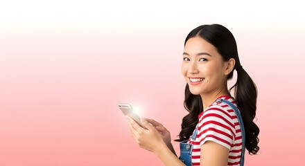 Smiling Young Asian Woman Cooking in Modern Kitchen