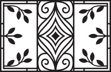 Elegant botanical window decoration, simple design