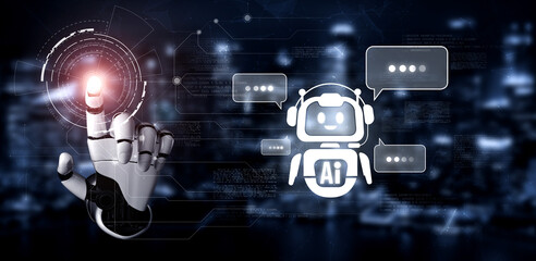 AI Virtual Assistant Artificial Intelligence Chatbot Controlled by Prompt Engineering for Explainable Generative AI information and LLM Deep Learning Technology for Smart Business Work Support. Vouch