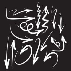 white hand draw arrows design