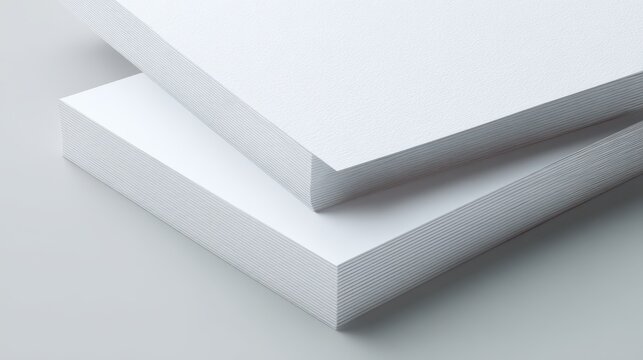Stacked White Rectangular Prisms - Minimalist Geometric Composition in Soft Light.