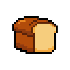 8-bit pixel art bread loaf icon, retro food sprite, kawaii simple style