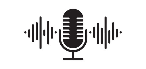 Microphone with Sound Waves Icon