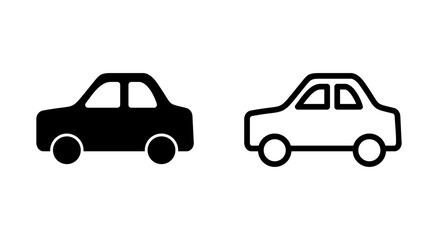 Car icon symbol for apps and websites. car sign and symbol. small sedan