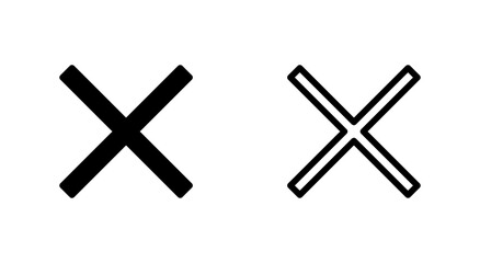 Close icon symbol for apps and websites. Delete sign and symbol. cross sign