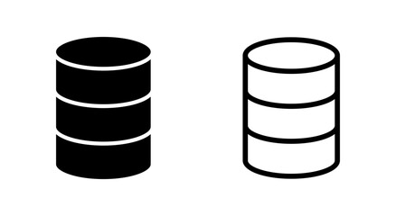Database icon symbol for apps and websites. database sign and symbol