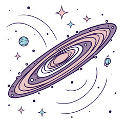 Illustration of a galaxy with stars