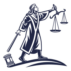 Fototapeta premium Judge holding scales of justice, symbol of law
