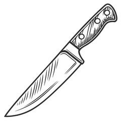 Illustration of a chefs knife, sharp and clean