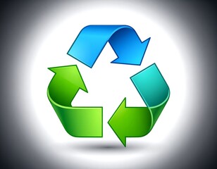 Obraz premium Colorful recycling symbol on a light background