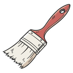 Red paintbrush with white bristles