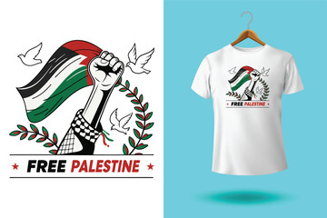 Palestine design vector, Save Palestine illustration for banner, t-shirt, poster, sticker, badges, social media design. Hand-Drawn Lettering Phrase, Calligraphy Graphic Typography.