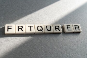 Scrabble tiles arranged on a textured surface, casting shadows, creating a playful atmosphere