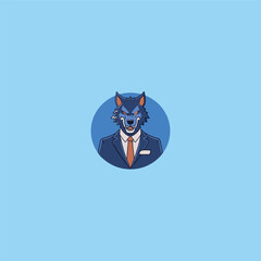 wd vector wolf use tuxedo with blue background
