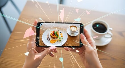 Close-up Overhead View of Freshly Baked Croissants on a Rustic Wooden Table