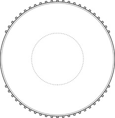 Coffee Table Round Top View Line Drawing. 18