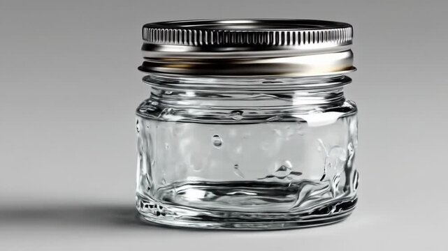 Small glass jar with metal lid