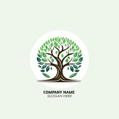 Obraz premium vector tree with green leaves