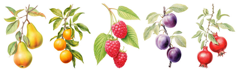 Vintage fruit botanical illustration