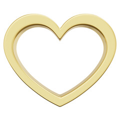 3D Gold Heart Frame Icon