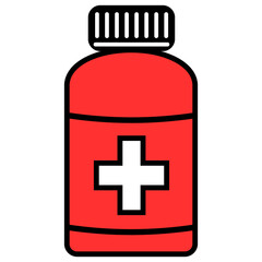 a red medicine bottle illustrations 
