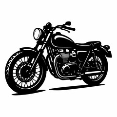 Obraz premium Classic Motorcycle Silhouette Retro Style 