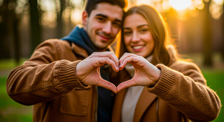 A Heart for Two: Lovers in the Sunset
