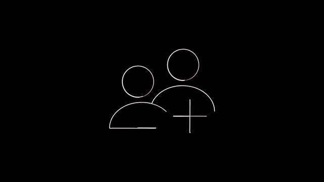 4k uhd glowing add group icon motion graphics animation pack for mobile app interface user experience dashboard elements and online review feedback section design template.