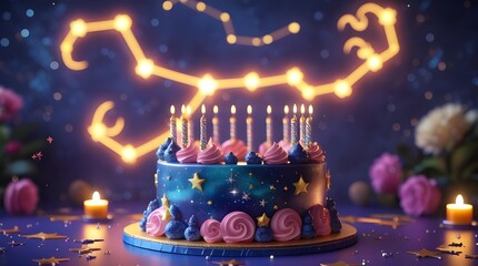 Celebrate with a stunning galaxy birthday cake under the stars, a magical moment for unforgettable celebrations and cherished family memories
