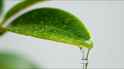 Leaf with water drop - Powered by Adobe