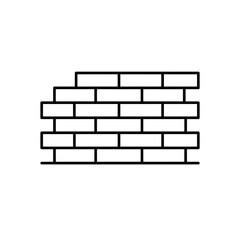Brick Wall Icon – Construction, Masonry, Building Material Vector Symbol