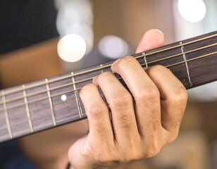 Close-up of hands playing acoustic guitar (1)