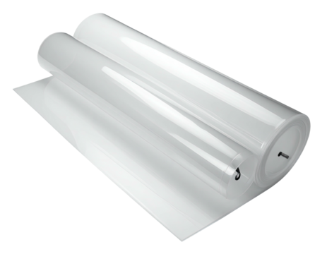 Rolled translucent sheet, a light-reflecting surface, partially unrolled