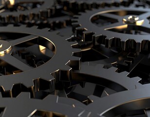 Close-up of intricate gears