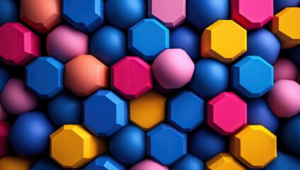 Colorful geometric spheres & hexagons