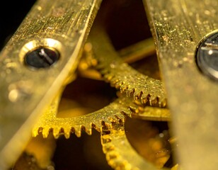 Close-up of intricate golden gears (1)